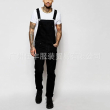 Mens Suspenders Denim Pants Youth Workwear Casual Shoulder Strap Jeans