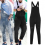 Mens Suspender Jeans Ripped Leisure Tooling Shoulder Strap Jeans 3