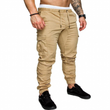 There Are Models Promoted by Cargo Owners, Fashionable Casual Overalls, Casual Pants and Pocket Solid Trousers