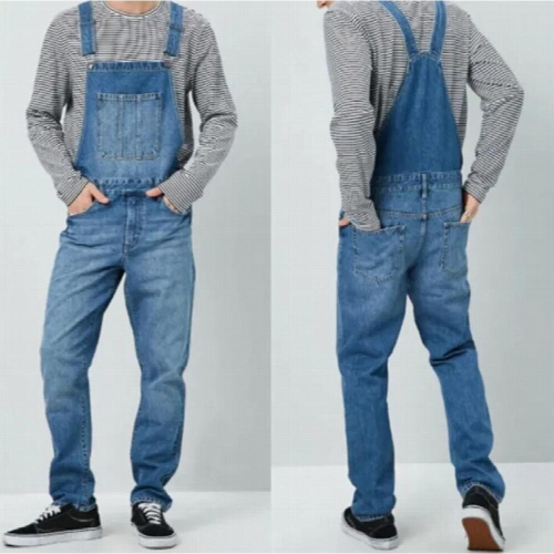 Mens Denim Suspender Pants Overall Jeans 1
