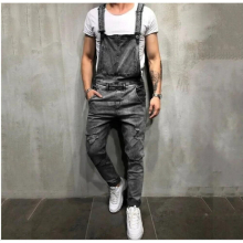 Mens Dungarees Tooling Casual Shoulder Strap Jeans