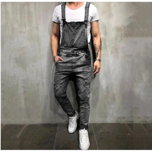Mens Dungarees Tooling Casual Shoulder Strap Jeans