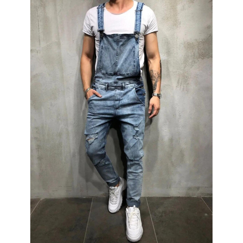 Mens Dungarees Tooling Casual Shoulder Strap Jeans 1