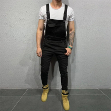 Jeans Men Overalls Denim Dungaree Bib Overalls Male Jumpsuits Cargo Work Pants Trousers Distressed Mens Casual Moto Biker Pants