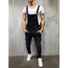 High Mens Ripped Jeans Jumpsuits Hi Street Distressed Denim Bib Overalls For Man Suspender Pants Size XXXL Denim Pants