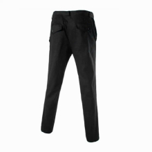 Men Pants Casual Solid Business Pockets Regular Cotton Long Straight Pants Slim Button Trousers