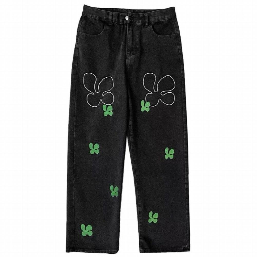 Mens Jeans Embroidered Denim Retro Straight Loose Pants Men Casual Y2K Clothes Street Apparel Ins Four Seasons-image-OPC-PCQR6X9-NEW