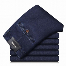 4 Mens Business Regular Fit Casual Pants Spring Autumn Stretch Cotton Straight-leg Trousers Male Clothing