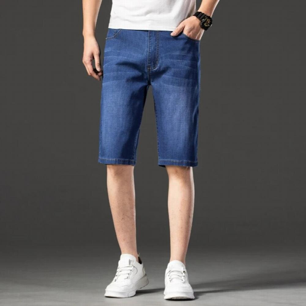 Mens Regular-Fit Denim Shorts Summer Thin Soft Comfortable Short Smart Casual Pants High Jeans Shorts-image-OPC-PCQR7FS-NEW