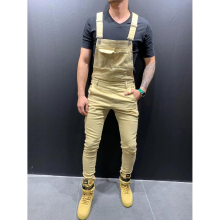 6 Colors Camouflage red khaki Mens Jumpsuit Jeans Multi-pocket Slim Streetwear CottonDenim Cargo Pants Bib Overalls