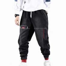 Terrific Men Jeans Elastic Waist Pants Young Breathable Colorfast Boy Jeans