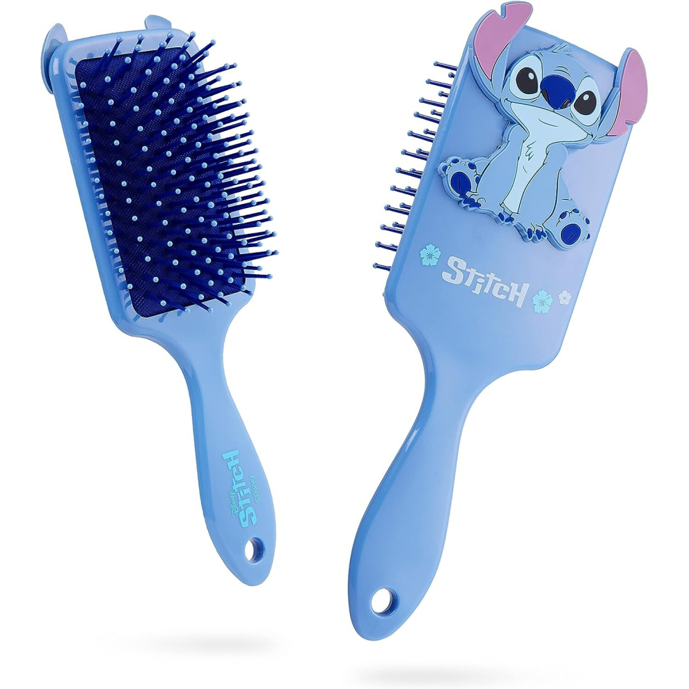 Disney Stitch Detangle Hair Brush for Women Teenagers Girls Minnie Mouse Baby Yoda Paddle Brush Stitch Gifts (Blue Stitch)