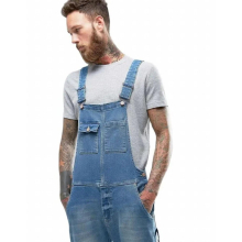 Men Jeans Solid Pockets Rompers Mens Overalls Denim Jumpsuit Casual Slimmed Men Jeans Pants