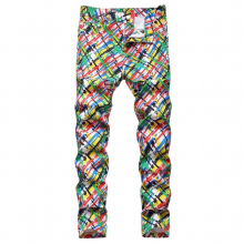569 Loose Straight Male Casual Mid Waist Tight Jeans Pant Multicolour Print Zipper Fly Pocket Pencil Pant Trousers Boy 12
