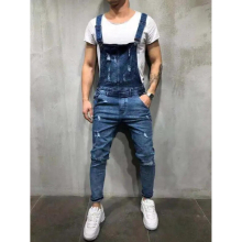 Mens Ripped Jeans Jumpsuits Hi Street Distressed Denim Bib Overalls for Man Suspender Pants Patchwork Jeans Size S-Xxxl