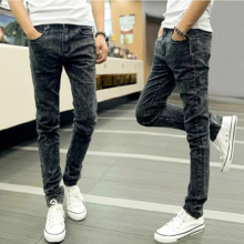 slim washing street Boys junior school students thin long pants grey pencil jeans teenagers mens pants