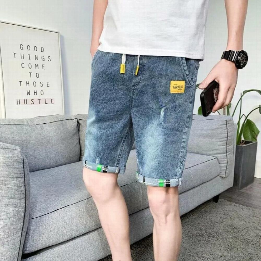 Summer Mens Denim Shorts Version Of The Ins Hole Straight Five-Point Pants Wind Wide-Leg All-match Casual Short Jeans-image-OPC-PCQR8GT-NEW