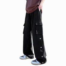 Stylish Men Trousers Solid Four Seasons Men Pants Retro Straight Cargo Pants