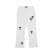 overalls hiphop printed cross casual loose retro waist trousers streetwear gothic pants for men women