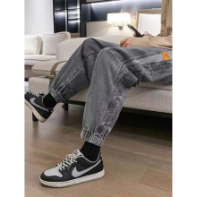 Spring Autumn Bundled Jeans for Boys Girls Large Size Ankle-length Harem Pants Streetwear Patchwork Jeans
