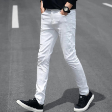 Jeans Men Ripped Straight Ripped Broken Stretch Distressed Casual Denim Trousers Jeans for Boys Hip Hop Pants