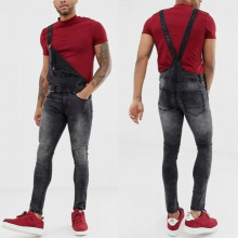 Rompers Suit Men Jeans Jumpsuit Cotton Casual Male Denim Slim Skinny Pants Overalls Playsuits Oversize Trousers