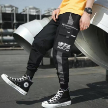 Mens Autumn Street Style Loose Ankle Long Overalls Mens Casual Jogging Male Harem Pants Oversized