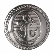 Hemline Round Anchor Buttons Silver - per pack of 7