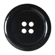 Hemline Round Plastic Buttons  Black - per pack of 2