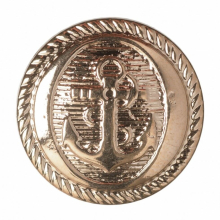 Hemline Round Anchor Buttons  Gold - per pack of 5