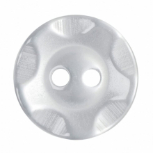 Hemline Round Plastic Buttons  White - per pack of 4