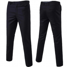 Plus Size 6XL-S High Men Suit Pants Solid Slim Fit Business Office Trousers Mens Formal Wedding Dress Suit Pant