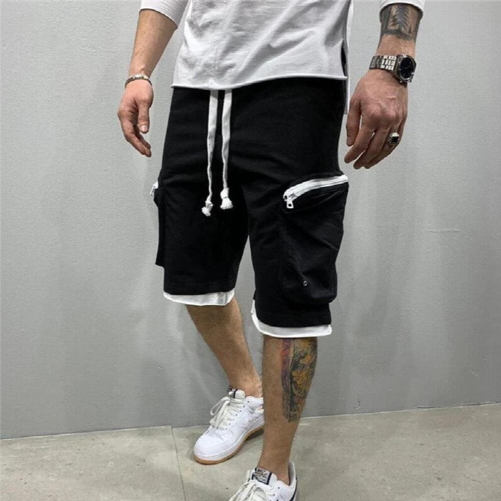 Mens Summer Gym Quick-drying Fitness Street Jogging Multi-pocket Sports Leisure Hip Lift Workwear Loose Daily Casual Yell-image-OPC-PCQRK5K-NEW