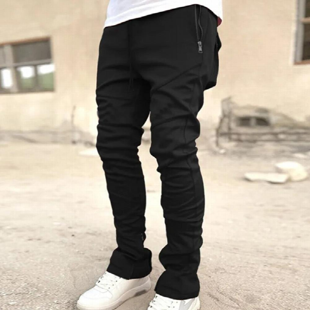 Spring And Autumn Mens Casual Pants Loose Multi-Bag Workwear Pants Zipper Small Straight Leg Pants 885671568802