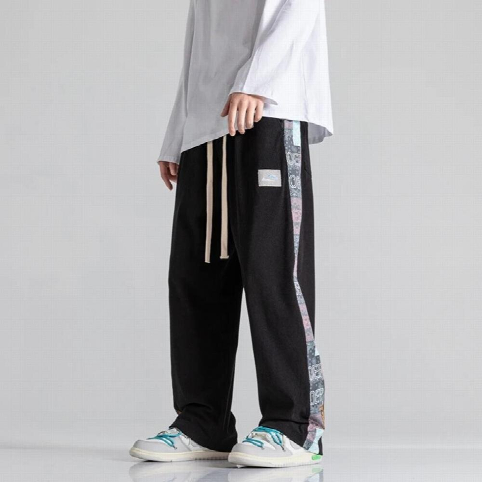 Streetwear harem men pants spring casual jogging pants men patchwork straight trousers for men-image-OPC-PCQRKFC-NEW
