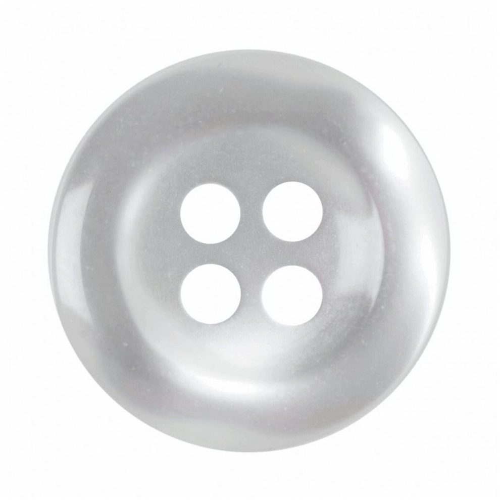 Hemline Round Translucent Buttons  White - per pack of 6