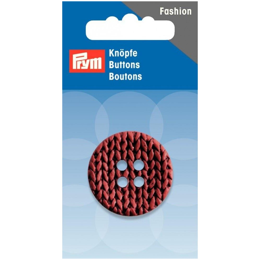 Prym Knitted Texture Buttons  Terracotta - per pack