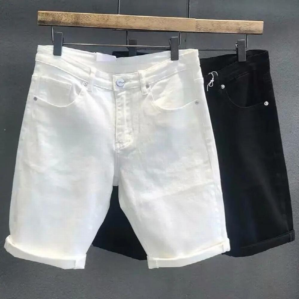 Mens Denim Shorts Summer Business Casual Elastic Loose Five-point Pants Classic Style Male Regular Fit Jeans-image-OPC-PCQRKT6-NEW