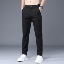 Spring Autumn Business Dress Pants Men Elastic Waist Frosted Fabric Casual Trousers Formal Social Suit Pant Costume Homme