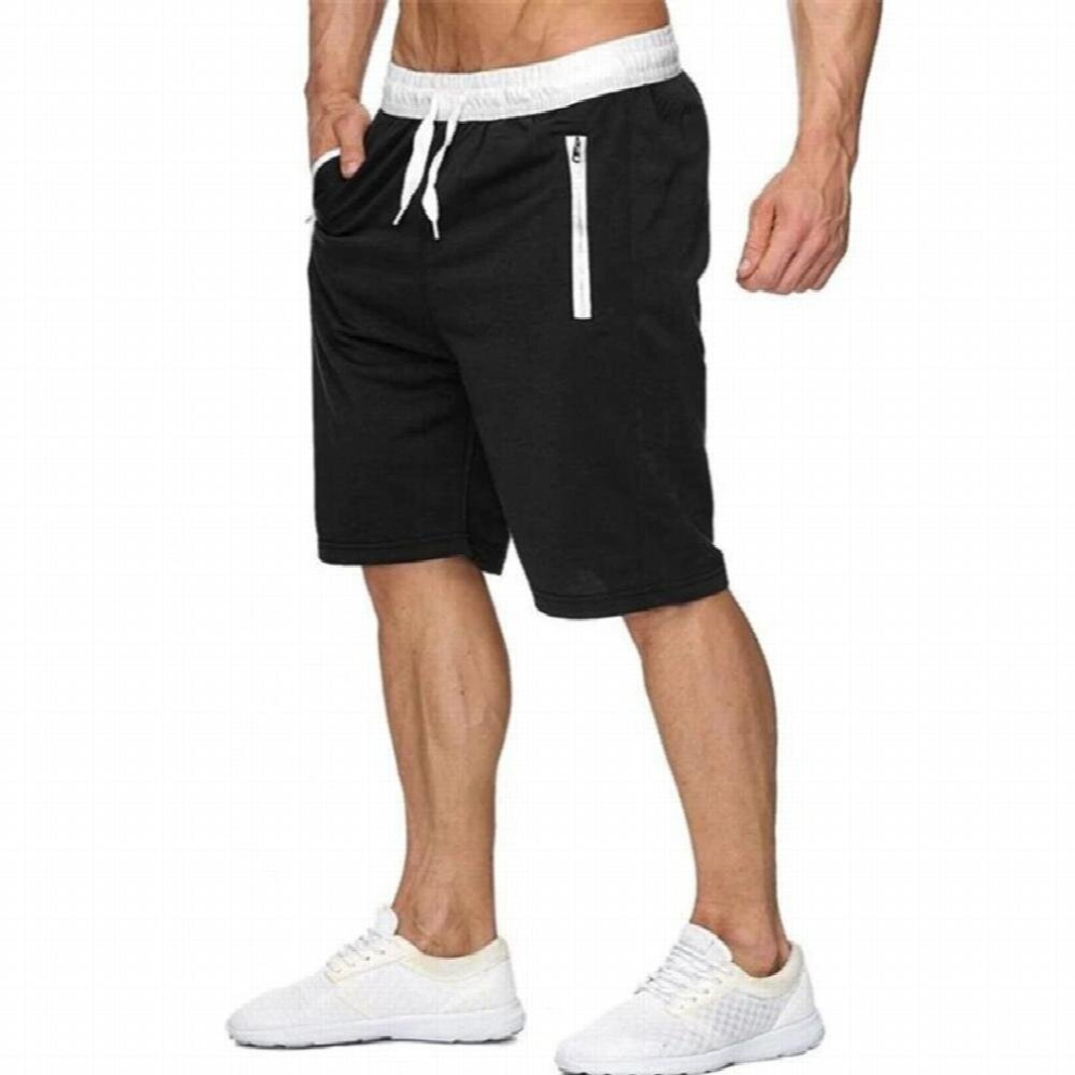Summer Mens Casual Shorts Breathable Running Fitness Men Solid Sports Workout Pants Elastic Waist Knee Length Sweatpants Shorts-image-OPC-PCQRMHT-NEW