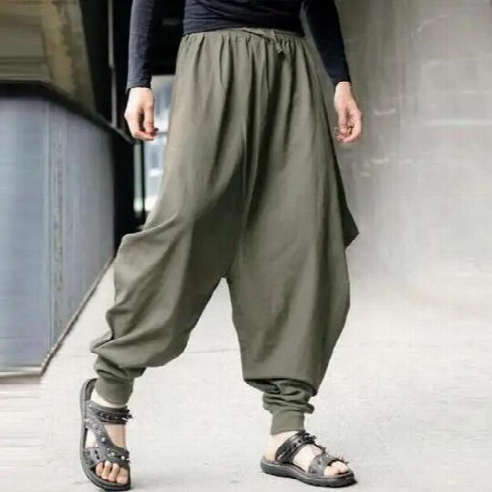 Hip Hop Harem Pants Men Oversized Loose Casual Pant Vintage Harajuku Streetwear Mens Trousers-image-OPC-PCQRMYV-NEW