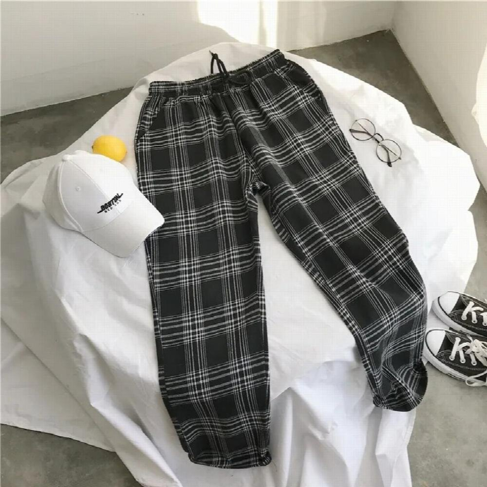 Privathinker Men Women Plaid Casual Pants Mens Streetwear Harem Pants Male Checkered Trousers XXL-image-OPC-PCQRN7D-NEW