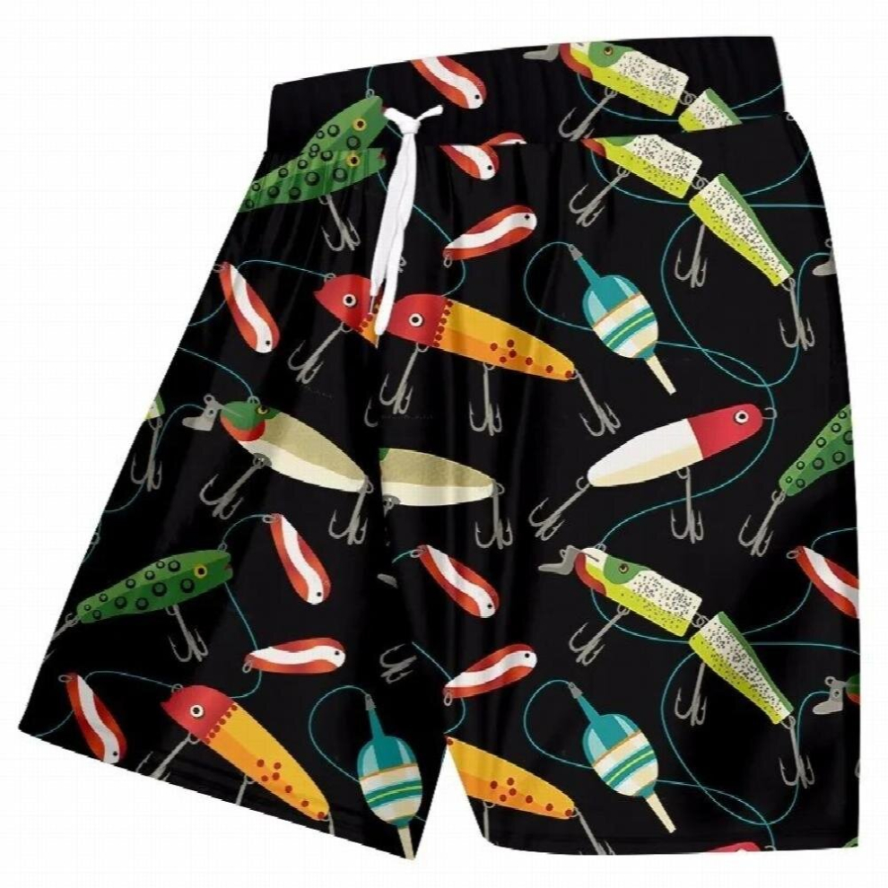 Summer Mens Casual Shorts Cartoon Print Fish Pole 3d Beach Board Shorts Man Hiphop Streetwear Qick Dry Short Trousers 5XL-image-OPC-PCQRQ2M-NEW
