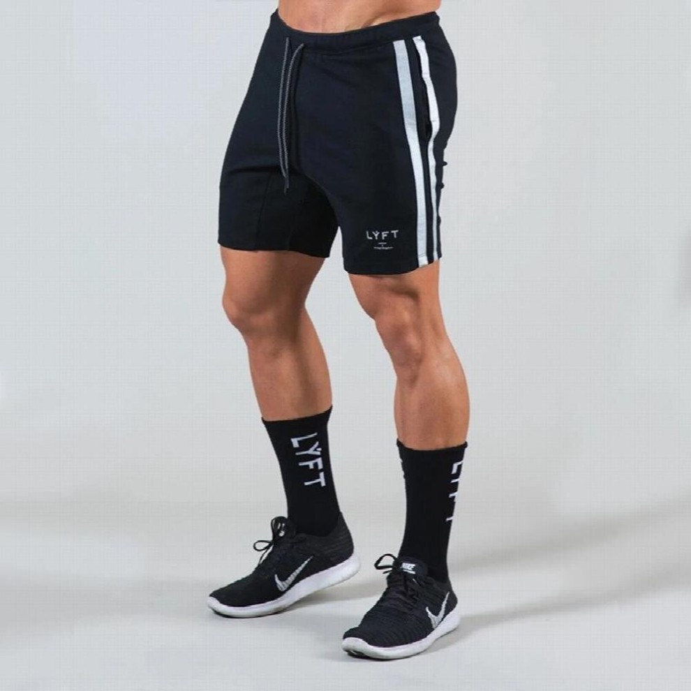 Side Striped Breathable Running Shorts Men Quick Dry Workout Bodybuilding Gym Shorts Sports Jogging Pocket Training Shorts-image-OPC-PCQRQQG-NEW