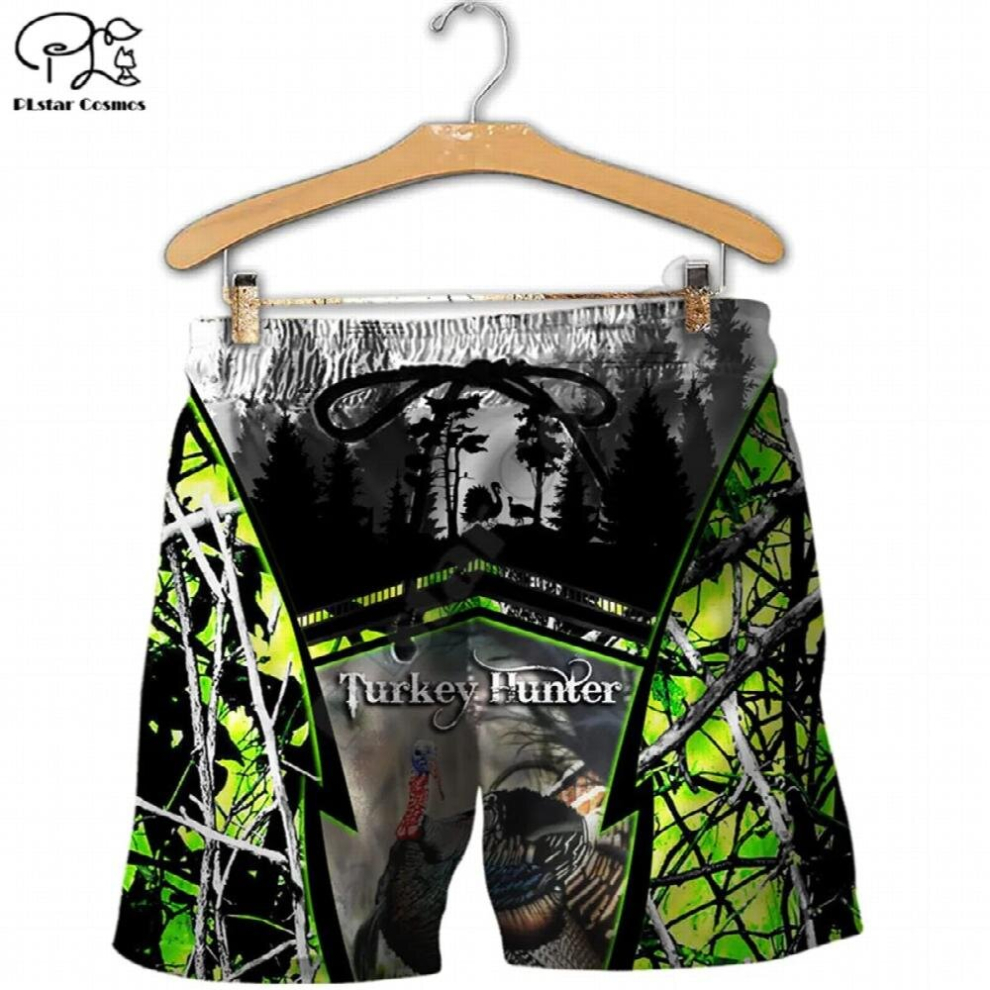 Turkey-hunter Mens Shorts Summer Casual Shorts Harajuku 3D Printed Loose Beach Comfortable style-1-image-OPC-PCQRPTM-NEW
