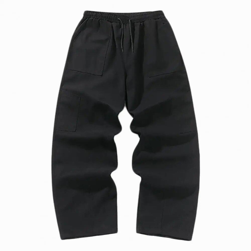 Men Overalls All-match Drawstring Closure Multi-pocket Men Cargo Pants Neutral Trousers