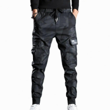 Men Overalls Camouflage Cargo Pants Loose Lace-up Cargo Pants