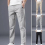 Stylish Men Pants Solid Pockets Temperament Style Mid Waist Trousers 5
