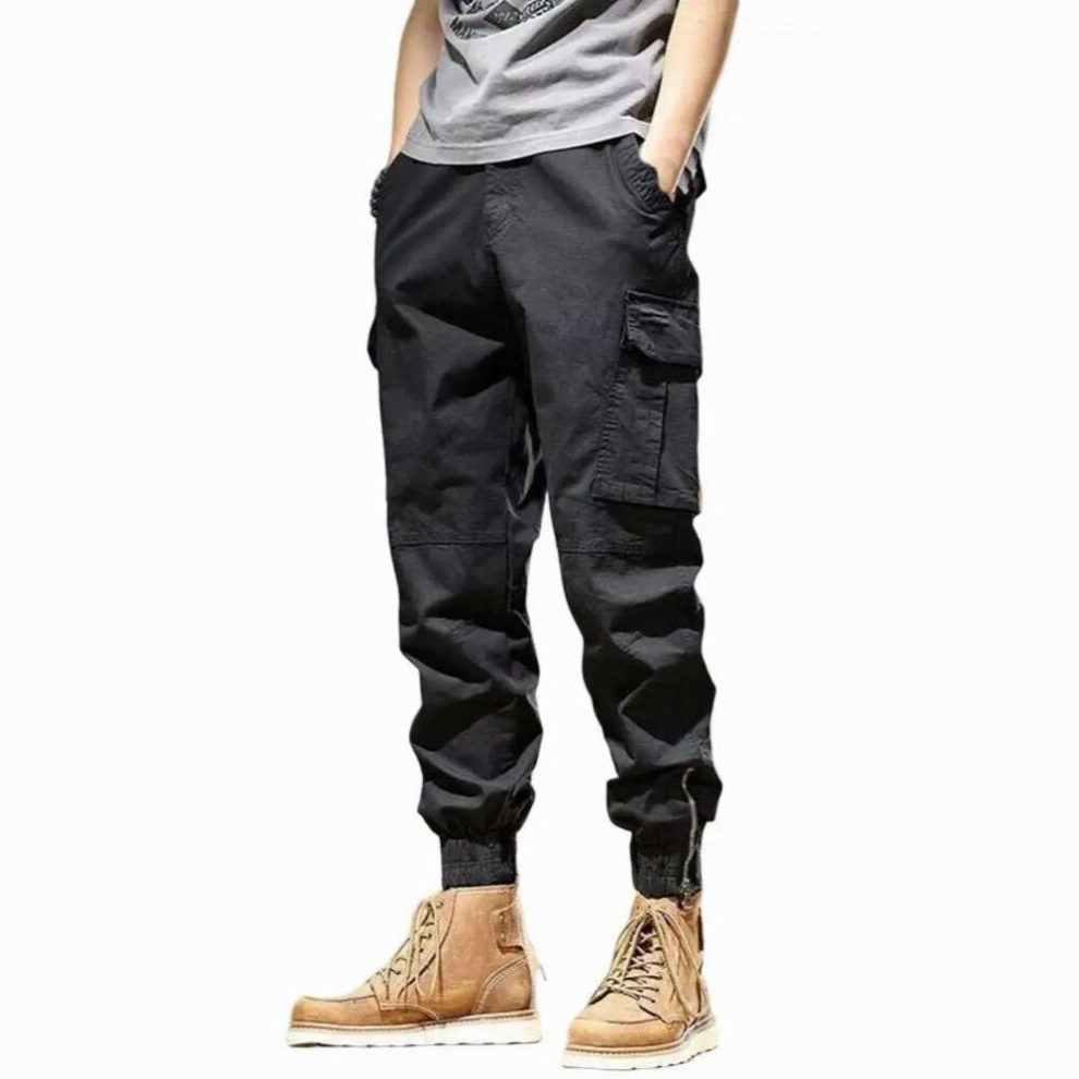 Men Cargo Pants Drawstring Men Cargo Trousers Relaxed Fit Mid Rise Cargo Pants