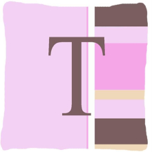 Letter T Initial Monogram - Pink Stripes Decorative Indoor & Outdoor Fabric Pillow